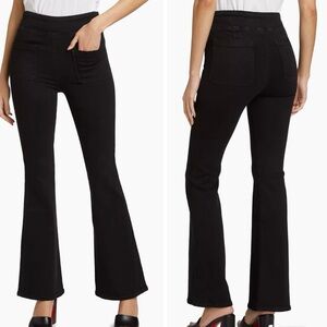 Frame The Bardot Jetset Flare Pull‎ On Pant in Sheen Noir